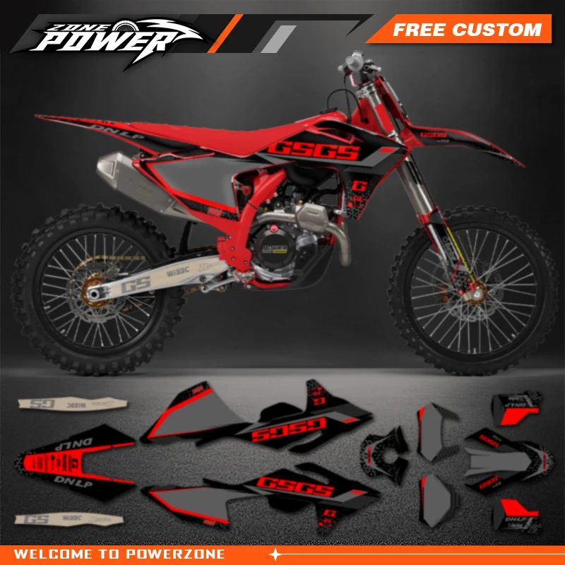 Powerzone Custom Graphics Background Decals Stickers Kits for Gasgas EC MC EC125 EC250 EC300 2024 2025 2026  10