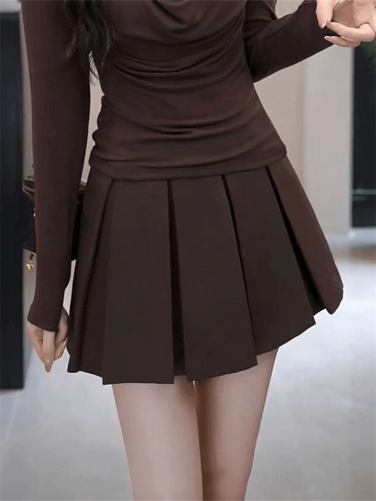 

Юбка с высокой талией и плиссировкой, элегантный А-силуэт, для повседневной носки, из комфортной ткани, с принтом, для молодых женщин