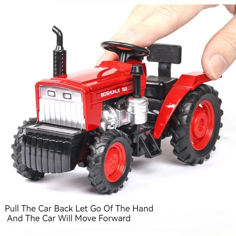 1/32 Farm Specific Tractor Model Toy Car Alloy Body Simulation Sound Light Pull Back Vehicles Collection for Boys Birthday Gifts