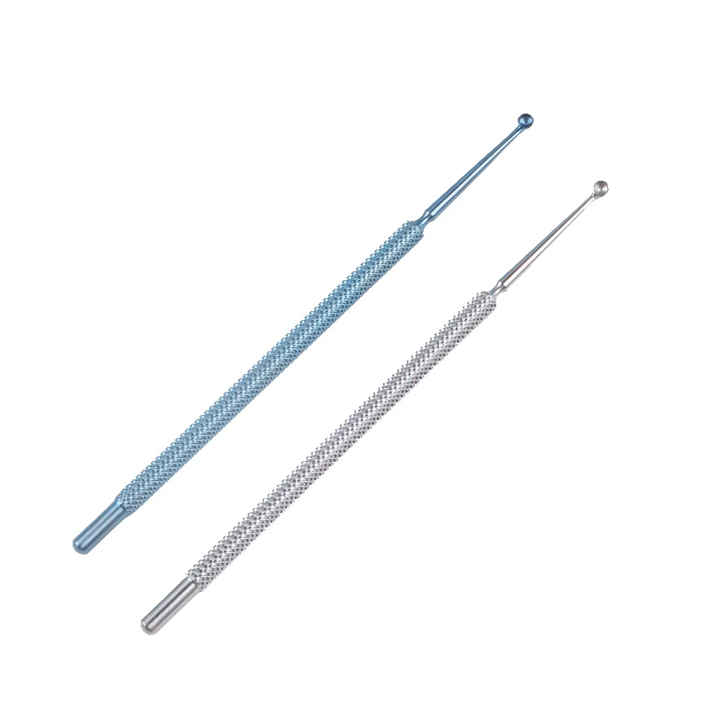 Cuchara de raspado microoftálmica, instrumentos médicos, cucharas de raspado de titanio, blefaroplastos de doble punta