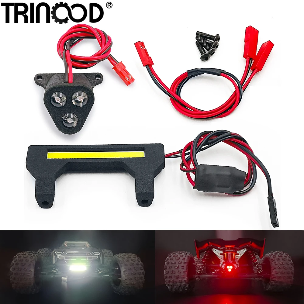 TRINOOD LED Lights Bar Front Rear Lamp Spotlight Headlight Taillight 5V for 1/8 KRATON 6S EXB V4 V5 BLX RC Buggy Parts