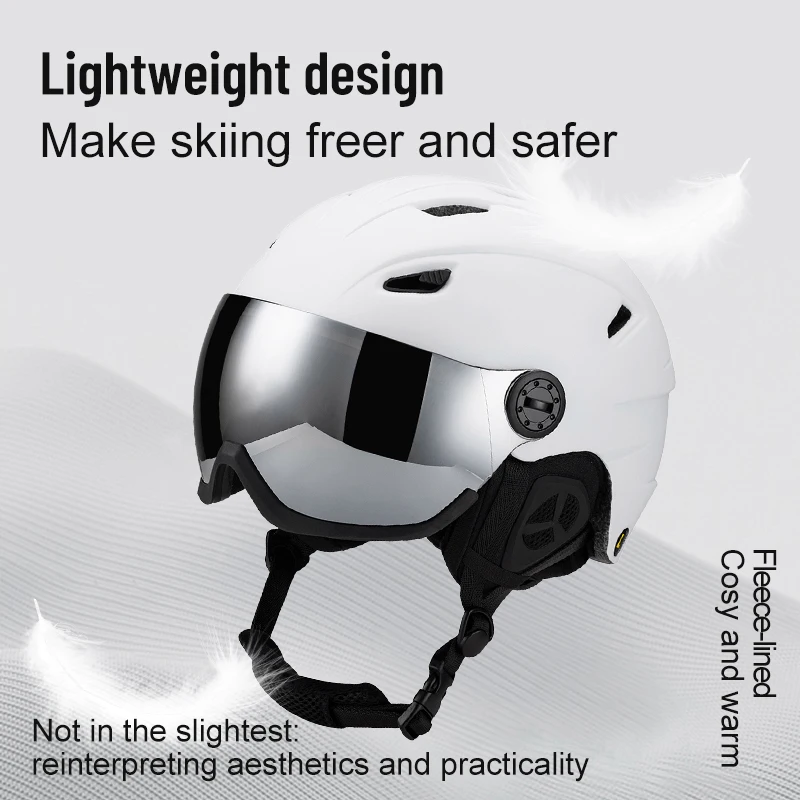 

Horntour High-quality Ski Helmet Integrated Snow Goggles Ultra-light and Warm Outdoor Ski Equipment for Men, Women and Children