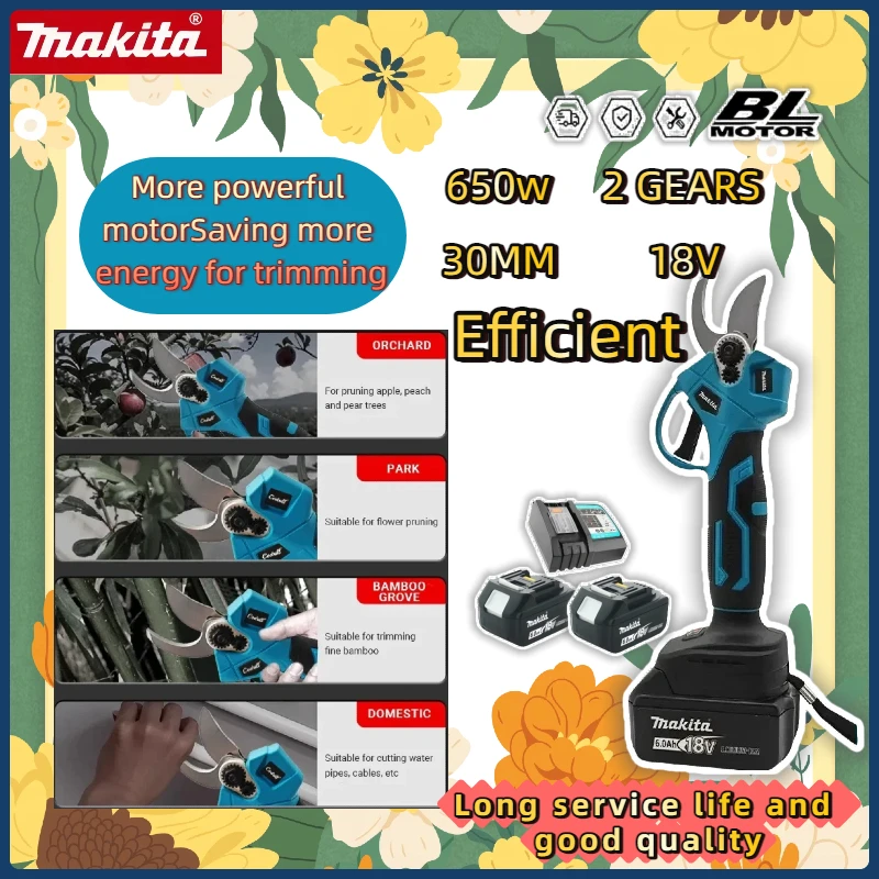 

Makita Brushless Electric Pruning Shears Garden Tool Pruner Cordless Electric Garden Scissors With LED Display For Makita 18V