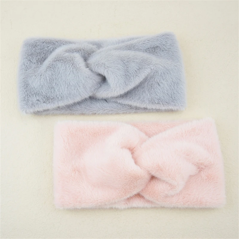 Furry Plush Wide Headband Elastic Bandeau Headband Running Yoga Workout Hairband