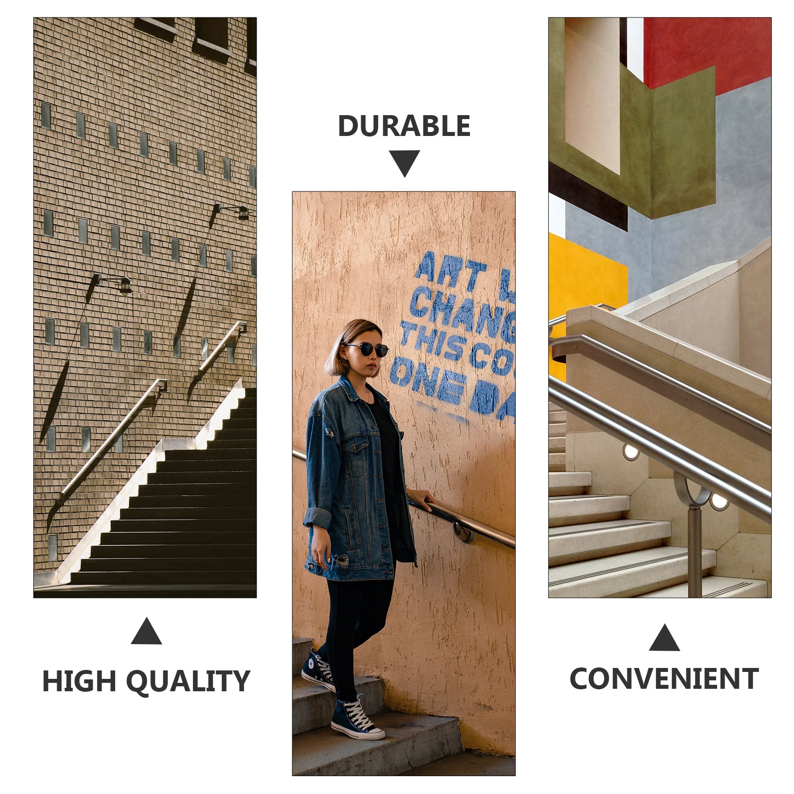 

2Pcs Stainless Steel Handrail Brackets Heavy Duty Wall Mounted Support Durable Practical for Home Office Store Hotel