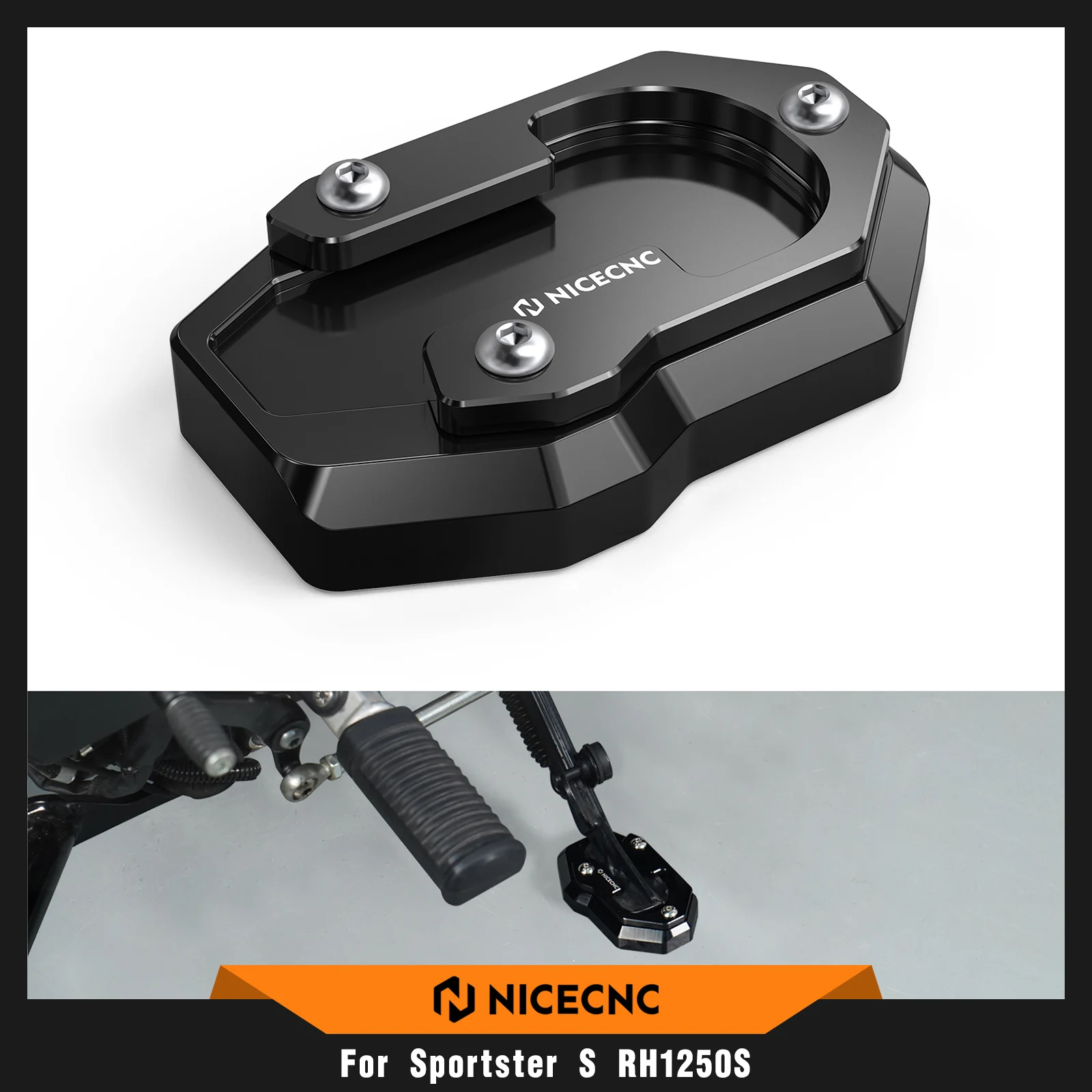 

For Harley Sportster S RH1250S Motorcycle Kickstand Side Stand Extender Pad For Harley Sportster S RH 1250 S 2021-2024 2023 2022