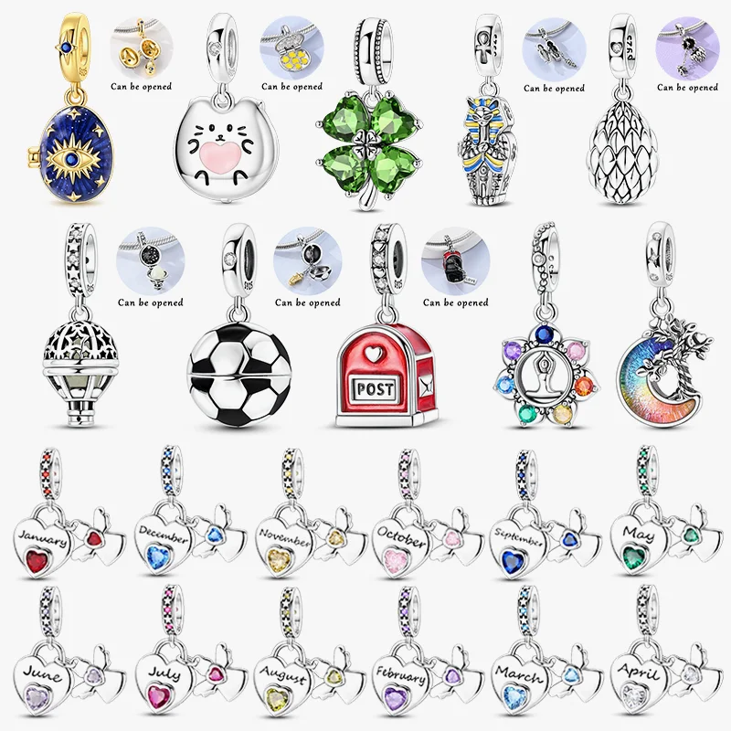 2026 New Convertible Pendant 925 Sterling Silver December Pendant Fits Bracelets/Necklaces DIY Personal Charm Holiday Gift