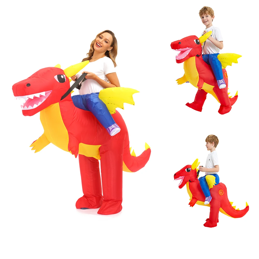 Red Pterosaur Dinosaur Inflatable Costume For Adult Kids Fancy Dress Cosplay Costume Halloween  Carnival Theme Party