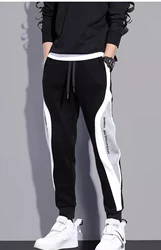 2024 Men's Sports Pants Spring Autumn Male Loose Fitting Leggings Patchwork Running Training Casual Pants Fashion Outfit Trouser