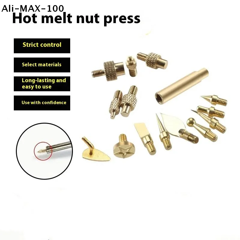

【AyS】7/9/10Pcs Heat Insert Nut Iron Tip M2 M3 M4 M5 M6 M8 Brass Thread Embedded Kit Tool For Plastic 3D Printer Soldering Iron
