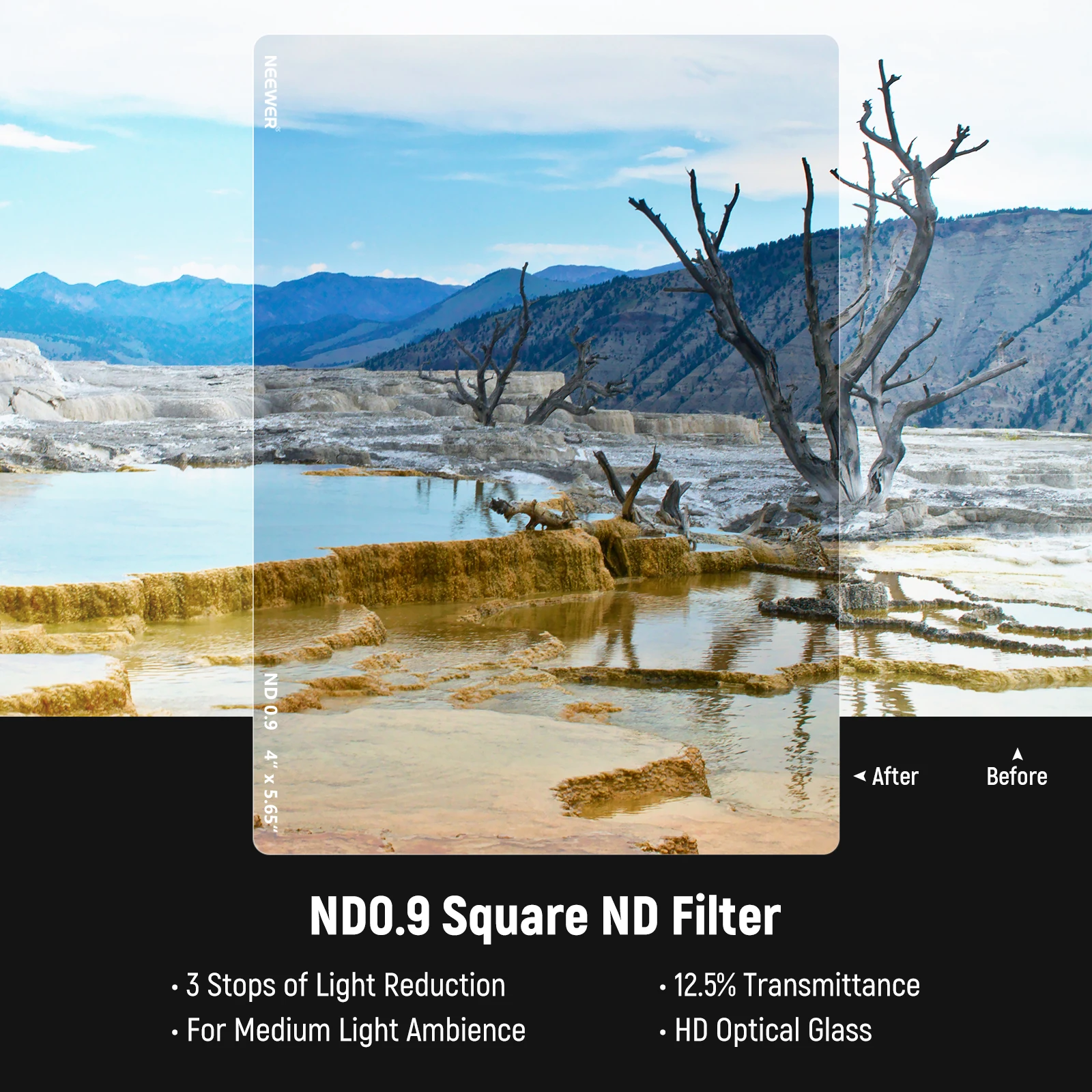 NEEWER 2 Pack ND0.9 & ND1.8 Square Film Filters 4\