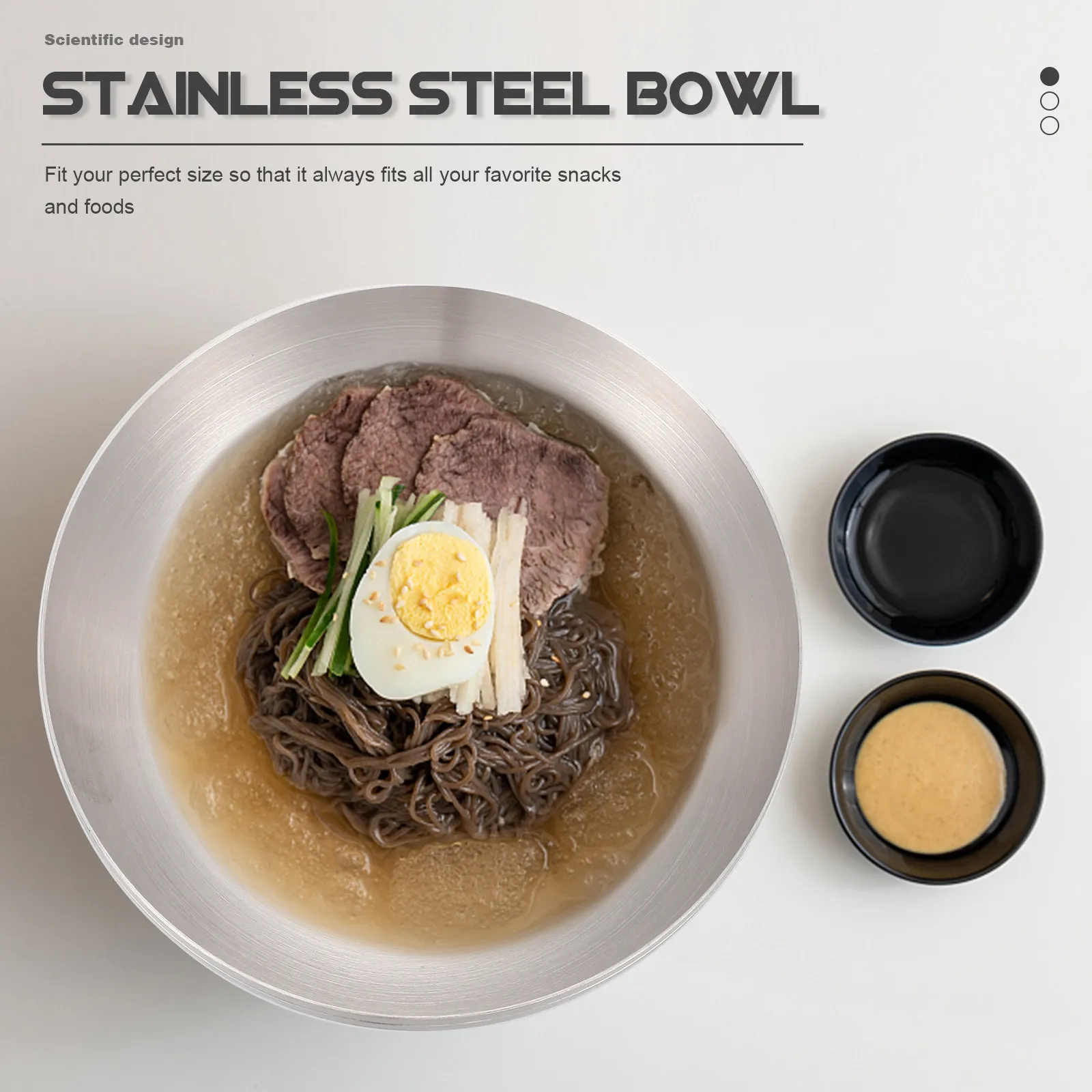 

Stainless Steel Bowl Premium Food Serving Bowl for Soup Rice Noodles Salad Home Restaurant Use Multipurpose Kitchen