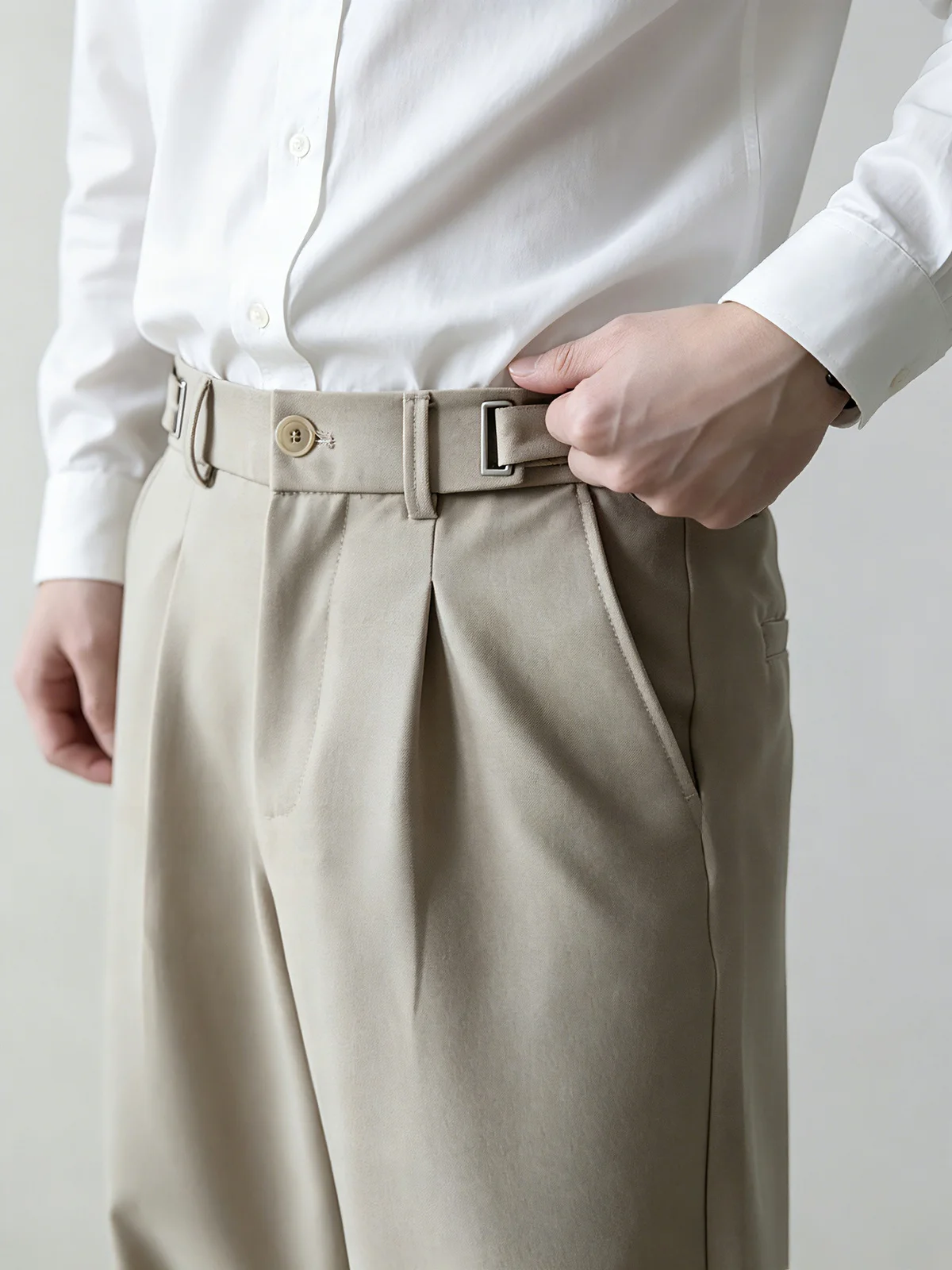 Minimalist Elegant Men's Casual Pants High-End Drape Straight Leg Suiting Trousers No Ironing Required Business Casual Wear
