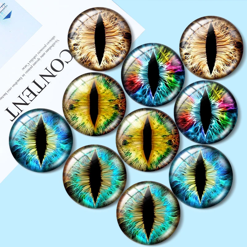 

Doll Eye Irises Glass Photo Cabochon 10pcs 12mm/16mm/18mm/25mm/30mm Round Photo Glass Demo Flat Back Making findings