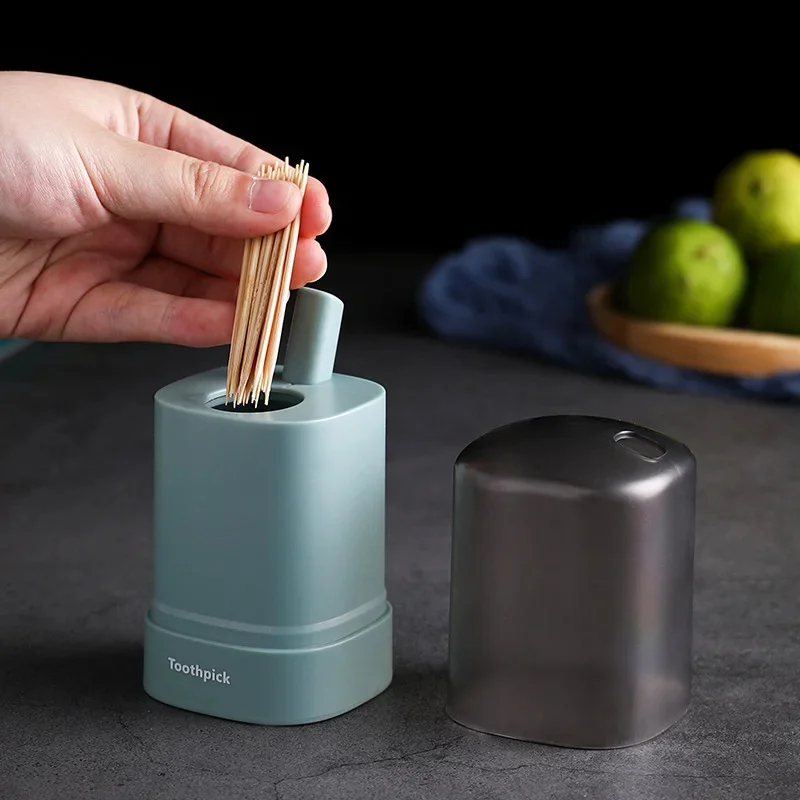 Portable Toothpick Dispenser Holder, Automatic Pop-up for Home Use