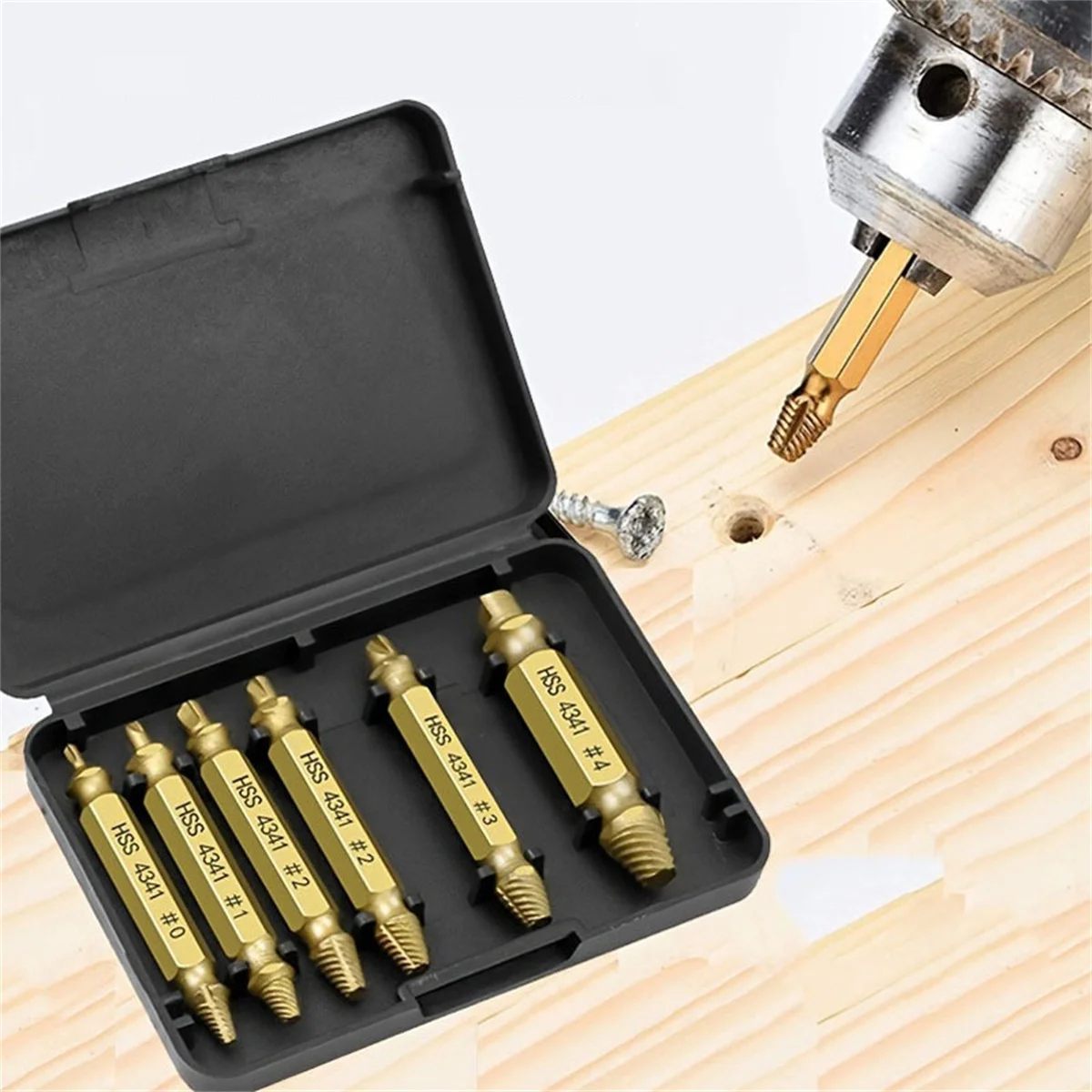 Damaged Screw Extractor Set HSS Drill Bit Stripped Broken Remover Small Easily Quickly Take Out Kit Easy Demolition Power Tools