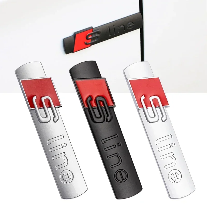 

3D металлическая наклейка на багажник, наклейки на багажник, эмблема из металлического сплава, боковое крыло для Audi Sline A3 A4L A5 A6L A7 A8L Q2L Q3 Q5L