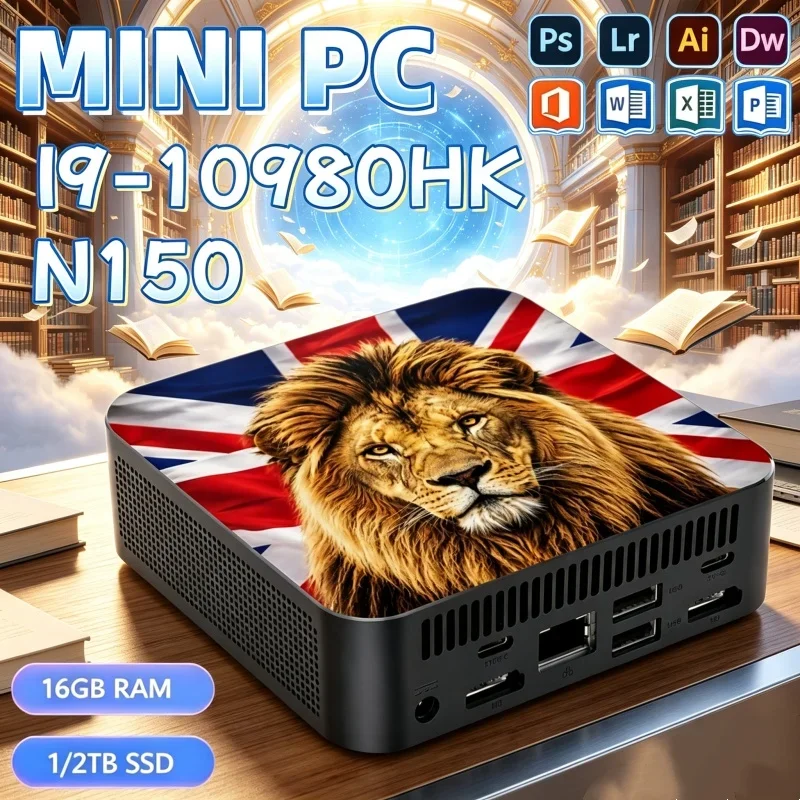 省スペース型-core-i9-10980hk-n150-gb-パターンミニpc、wifi6-bt52、デュアルギガビットポート、4kマルチディスプレイ対応コンパクトホスト