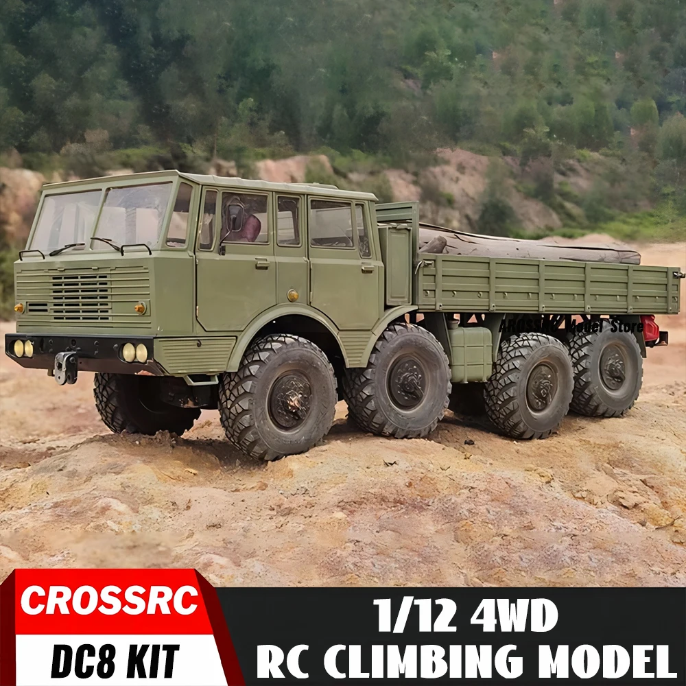 

CROSSRC DC8 8X8 1/12 Electric Remote Control Off-road Military Truck Crawler Car Unpainted Unassembled Kits Model TH21784-SMT6