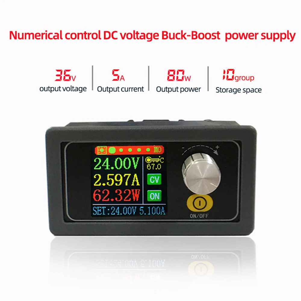 XYS3580 DC-DC Buck Boost Converter CC CV 0.6-36V 5A 80W Power Module Step-down Step-up Adjustable Regulated Power Supply Board