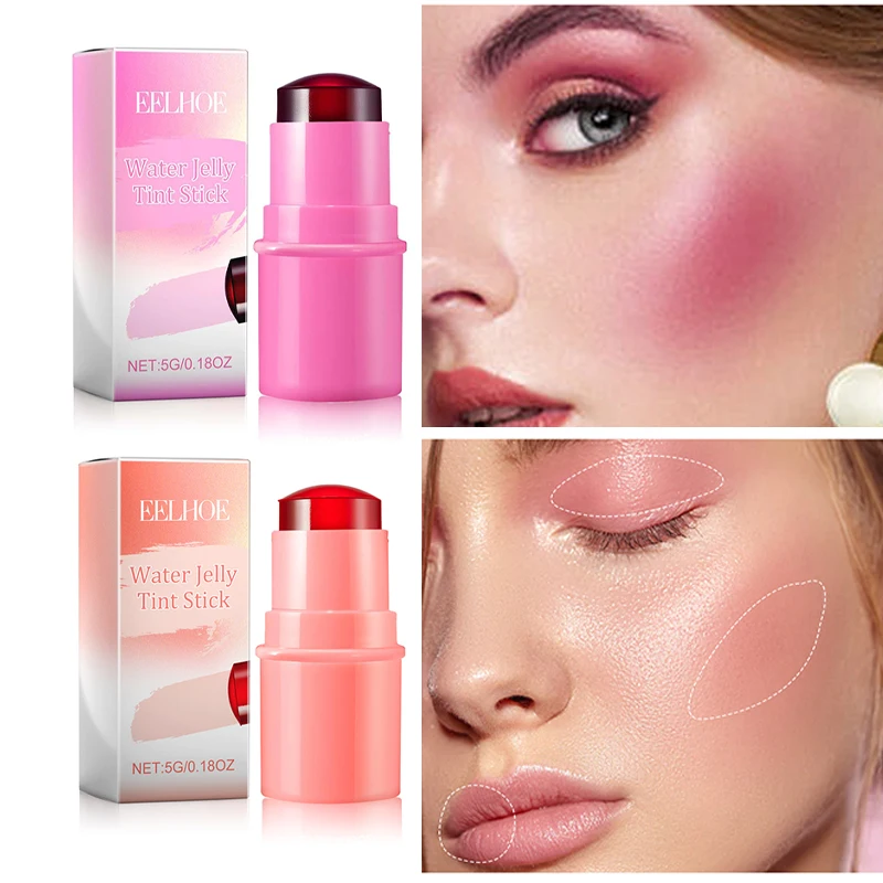 Nowy róż do makijażu w sztyfcie Lip Tinted Cooling Water Jelly Tint Jelly Blush Stick Watercolor Multi-use Natural Lasting Contour Stick