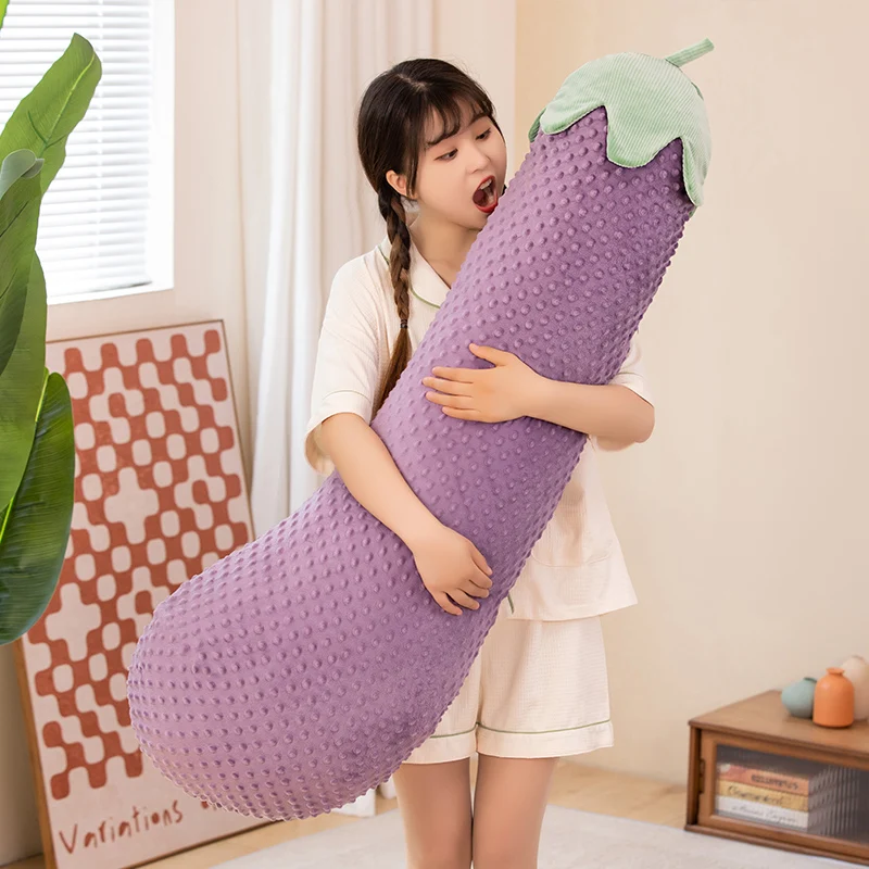 

20/90cm Simulation Vegetables Plush Toys Soft Stuffed Plants Realistic Eggplant Doll Plushie Throw Pillow Cushion Home Decor