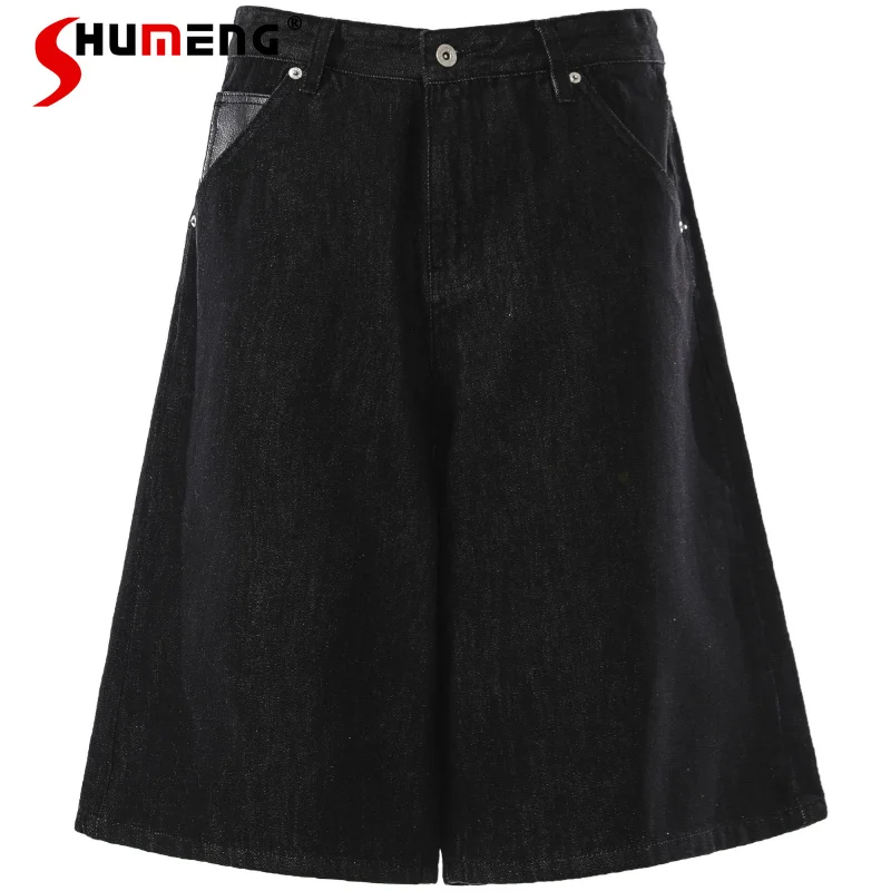 

Fashion Denim Shorts Men's Women's 2026 Summer Stylish Loose Versatile Denim Jeans Male Handsome Chic Cropped Short Denim Pants
