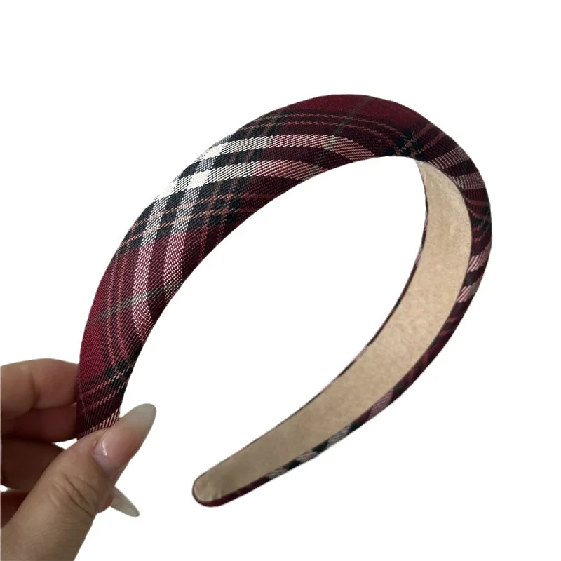 Plaid Headband Simple Face Washing Pressure Hair Band Hair Accessories Elegant Hair hoop versatile go out Mori Style Headband