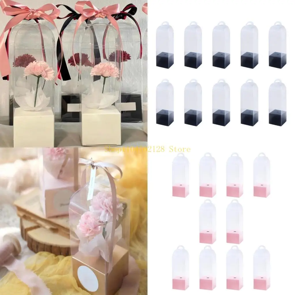 

Clear Bouquet Bags Modern Roses Gift Boxes Waterproof with Handle Designing For Baby Showers And Wedding Parties best sale