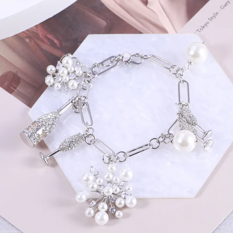 

Jewelry Quality 18.5+5cm Love Firework Pearl Bracelets For Women bijoux pierres naturelles femme