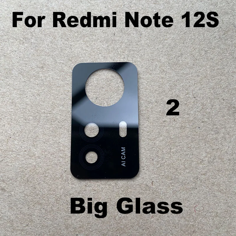 1PCS For Xiaomi Redmi Note 12S Back Camera Lens Glass Rear Cover With Frame Holder Ahesive Sticker Replacement Global