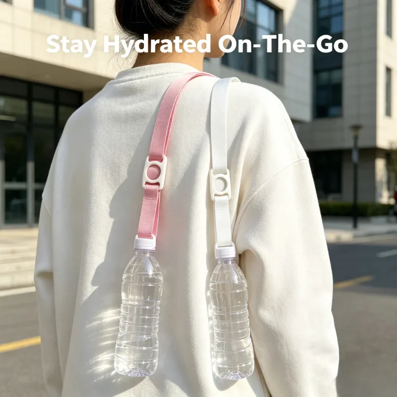 1PC Solid Color Bottle Lanyard Portable Crossbody Water Cup Strap Outdoor Shoulder Hanging Rope for Festival Events Daily Use