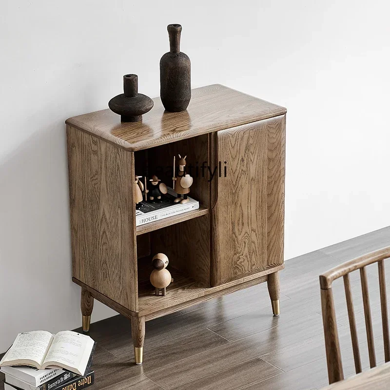 

1184Solid Wood Sideboard Entrance Cabinet Locker Small Apartment Living Room Sofa Side Cabinet Simple Home Cabinet