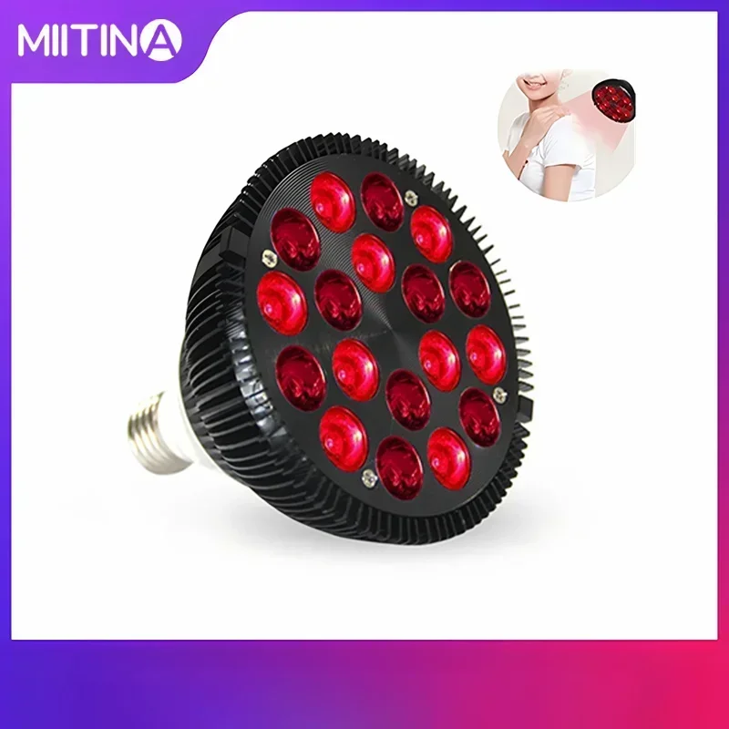 

18pcs Red Lights Lamp Therapy Holder 360° Adjustable Clamp 660&850nm Infrared Combo Bulb for Relief and Recovery Skin Care Pain