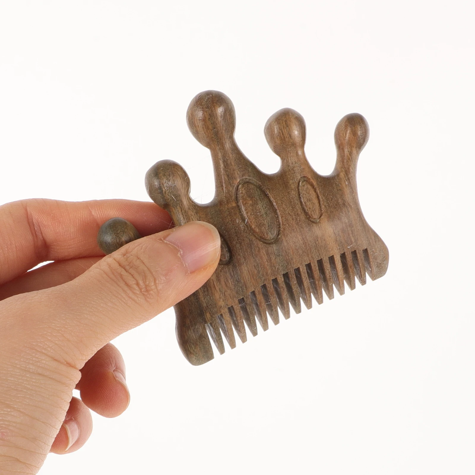 

Green Sandalwood Comb Mini Wide Tooth Wood Hair Detangler for Curly Straight Long Short Natural Hair Scalp Massager Portable