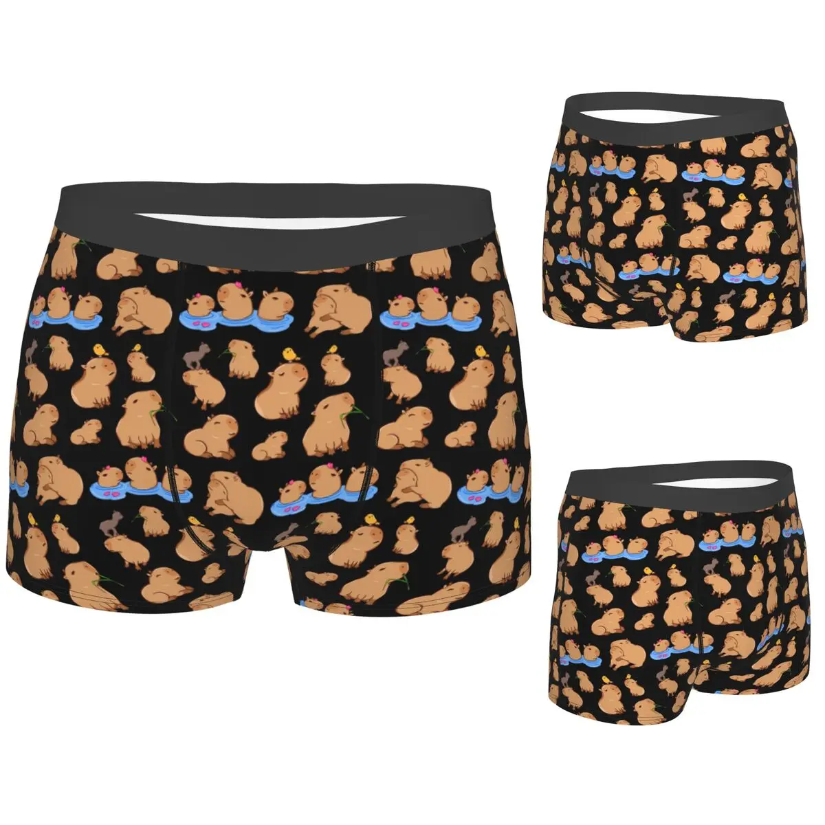 

Трусы-боксеры, шорты с рисунком капибары, мужские мягкие трусы для мужчин, подарки бойфренду