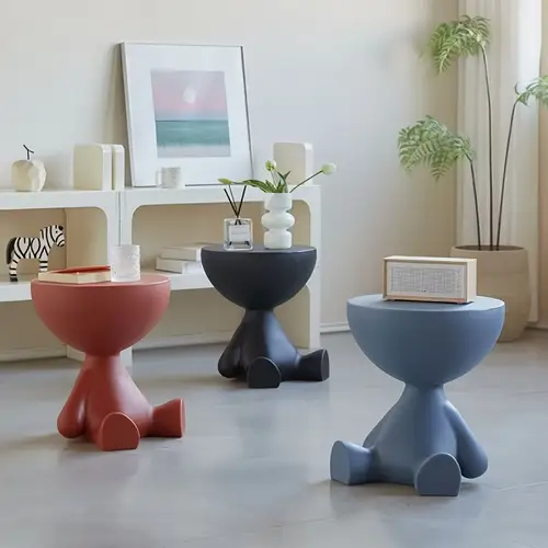 1pc bear shaped plastic multifunctional bedside table, easy to assemble, suitable for living room and bedroom storage - Image 2