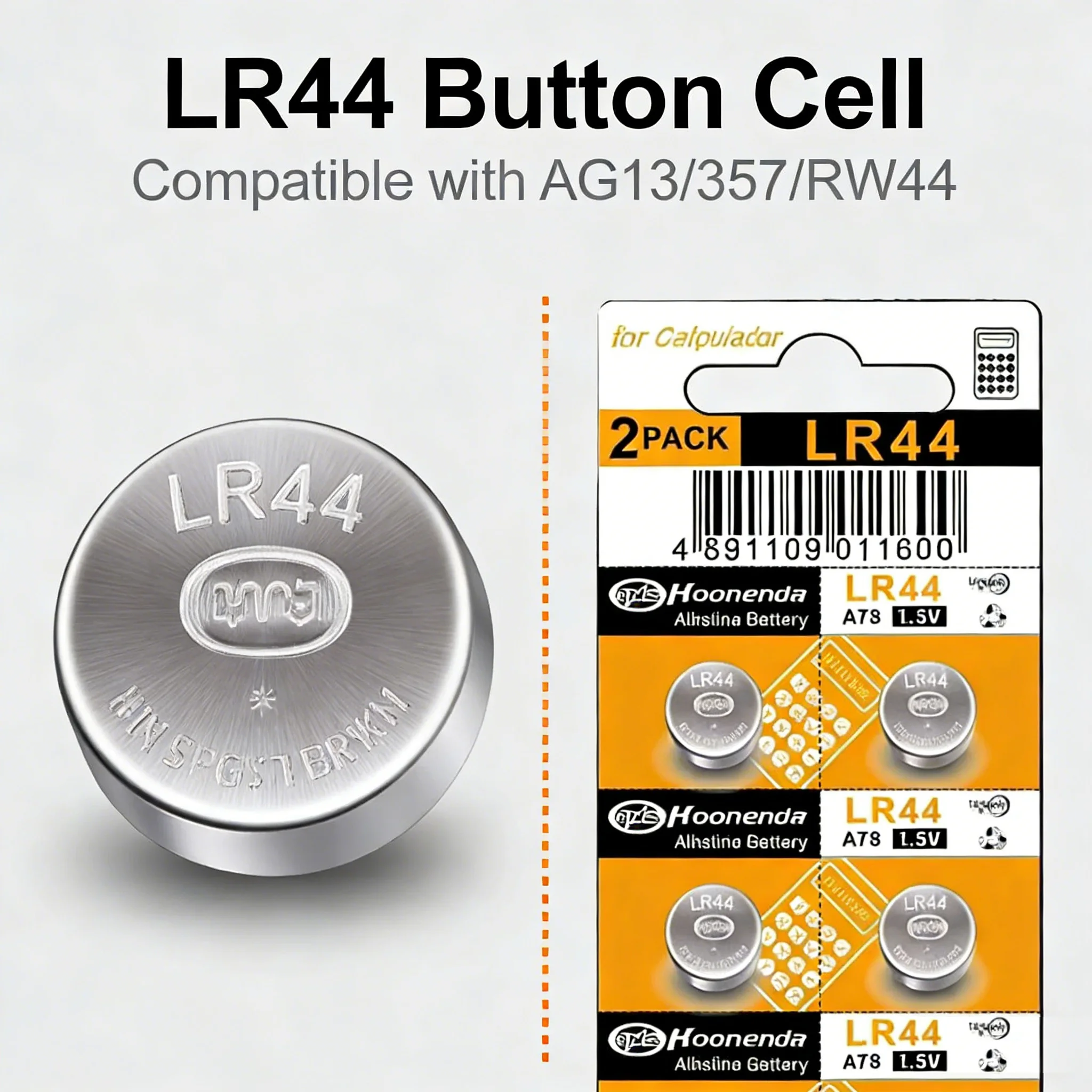 Fast Shipping LR44 AG13 L1154F A76 1.5V High Capacity Alkaline Button Coin Cell for Watch Calculator Toy