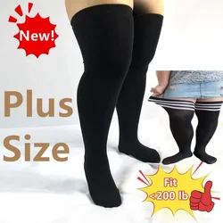 Calcetines por encima de la rodilla a rayas de gran tamaño Calcetines hasta el muslo de talla grande XXXXL