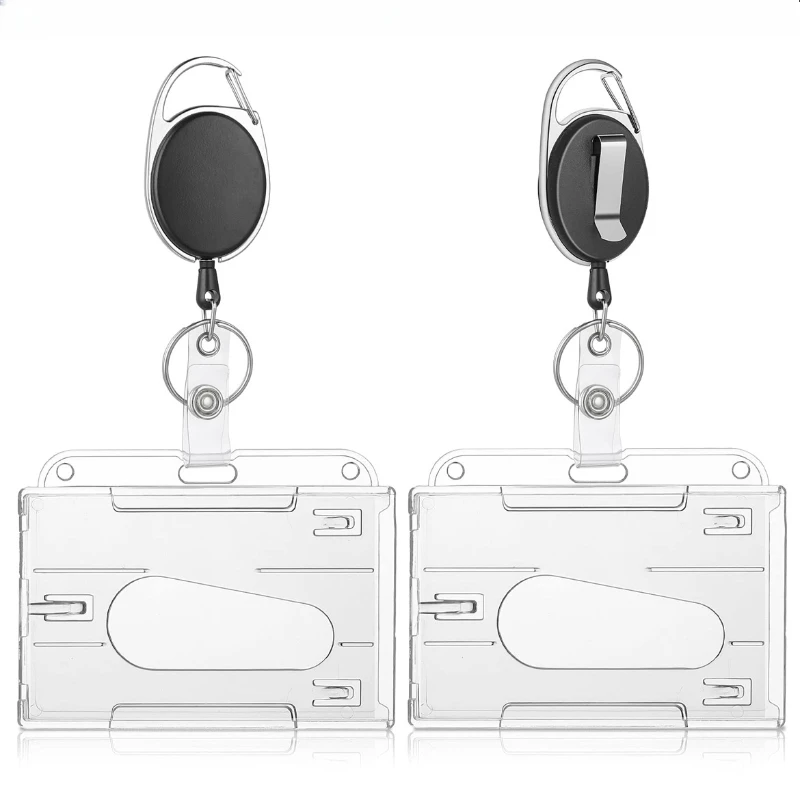 Transparent PVC ID Card Sleeve Office Exhibition Bus Access Control Protector Student Meal Card Pouch