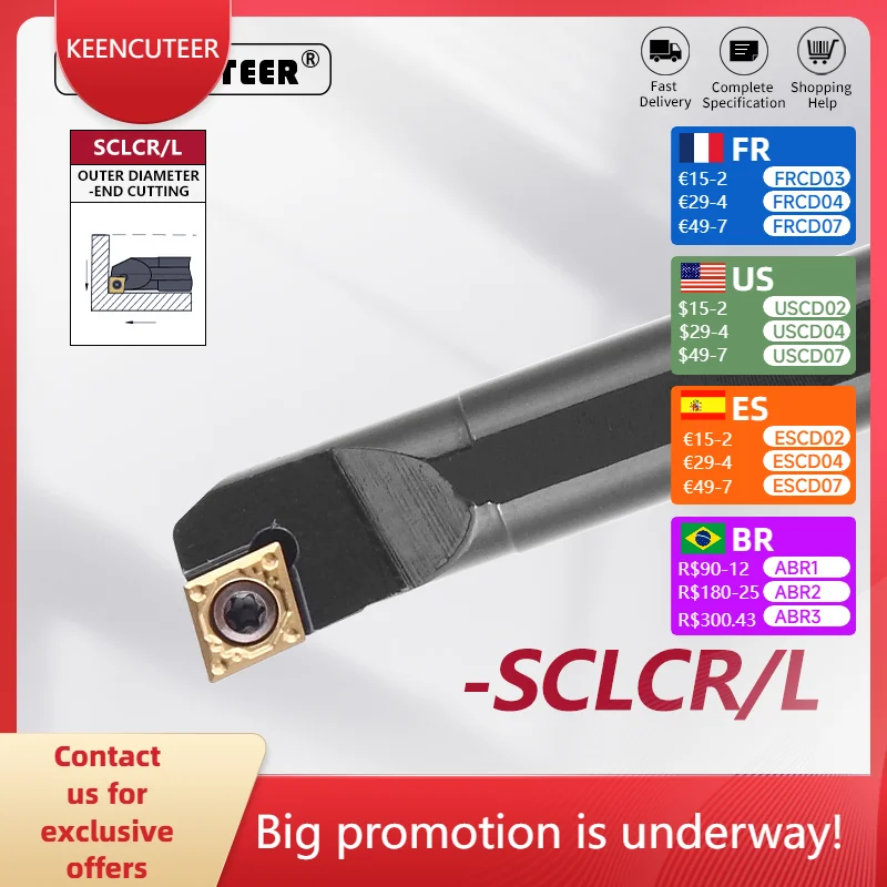 

Токарный инструмент для винта с внутренним отверстием S06K/S07K/S08K/S10K/S12M/S14N/S16Q/S18Q/S20R/S25S-SCLCR Токарный станок Режущий инструмент с ЧПУ Режущий брус