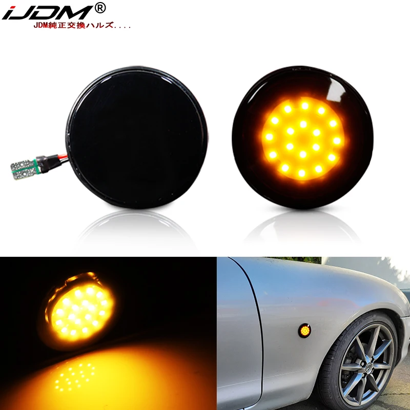 iJDM LED Side Marker Lights Turn Signal Light Side Repeater Lamp 12V Panel Lamp Blinker for Mazda MX-5 Mk1 Mk2 Mk3