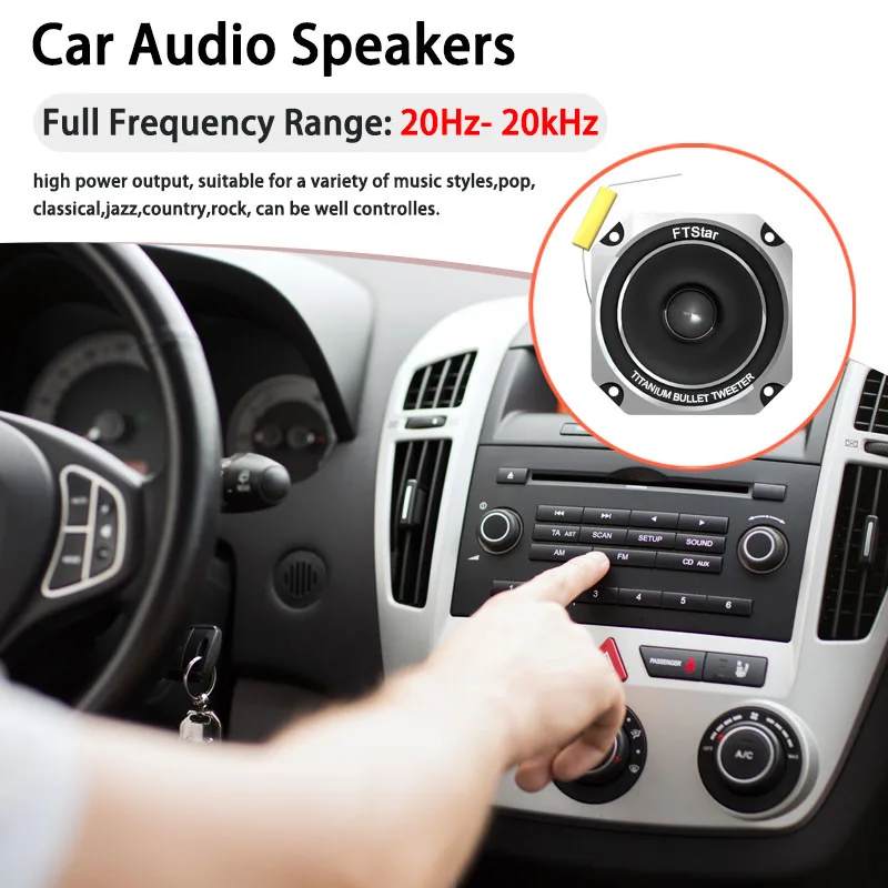 3 inch Car Speakers 800W Auto Door Audio Subwoofer High Quality Full Range Frequency Speaker Titanium Bullet Tweeter