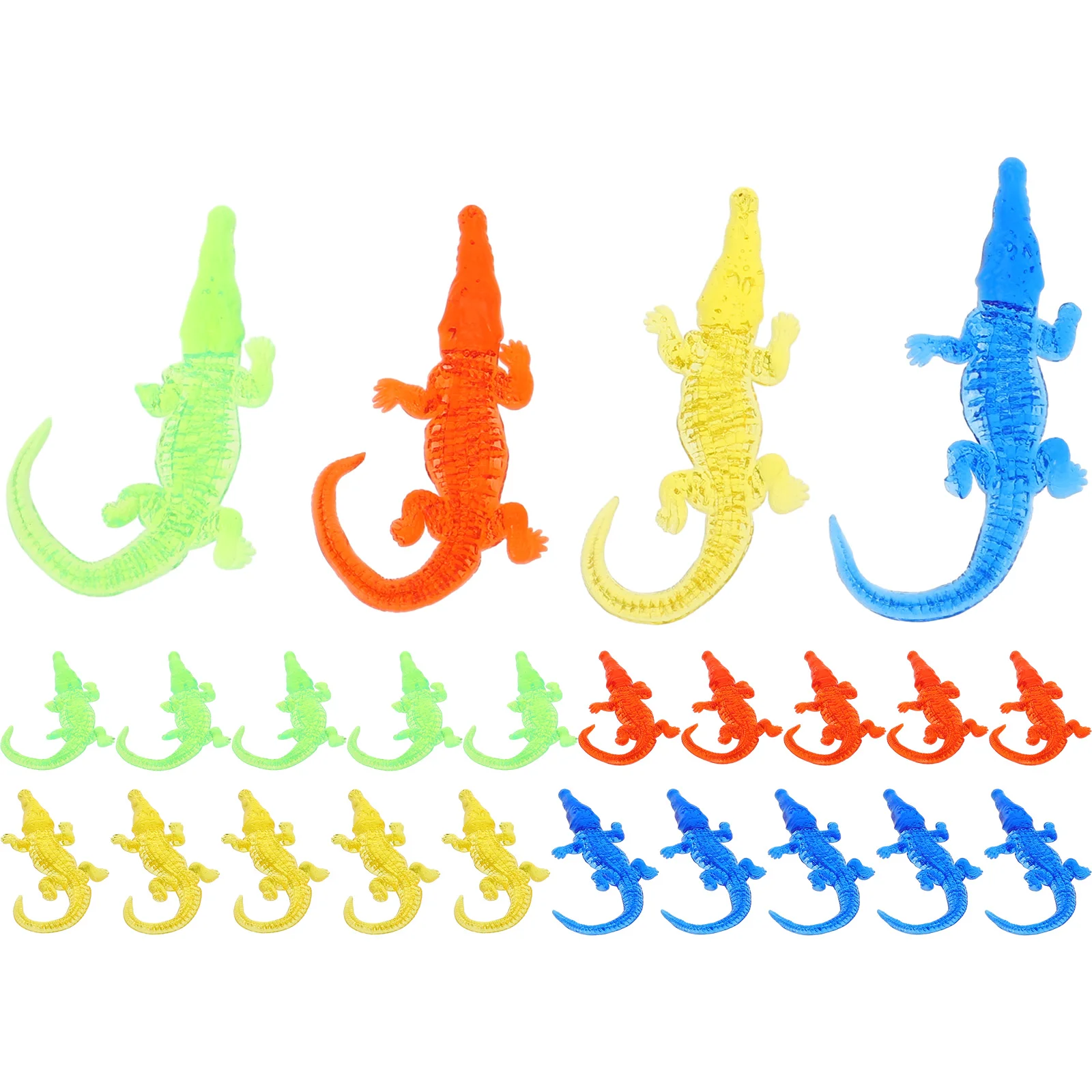 24 Pcs Stretchy Alligator Toy Vent Soft Rubber Toys Elastic Kids Animal Wear-resistant Childrens