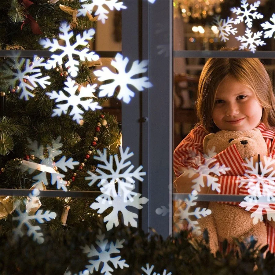 Luci del proiettore del fiocco di neve di natale all'aperto IP65 lampada di proiezione impermeabile dei fiocchi di neve del LED per la decorazione della festa di natale del giardino