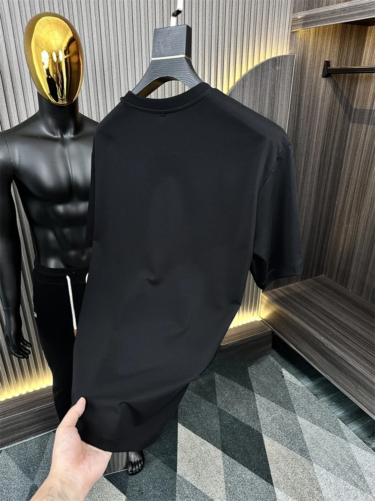 

Men's Summer round Ne ort Sve T-irt Moist Cotton Lightweight Comfortable Breathable Casual Faion