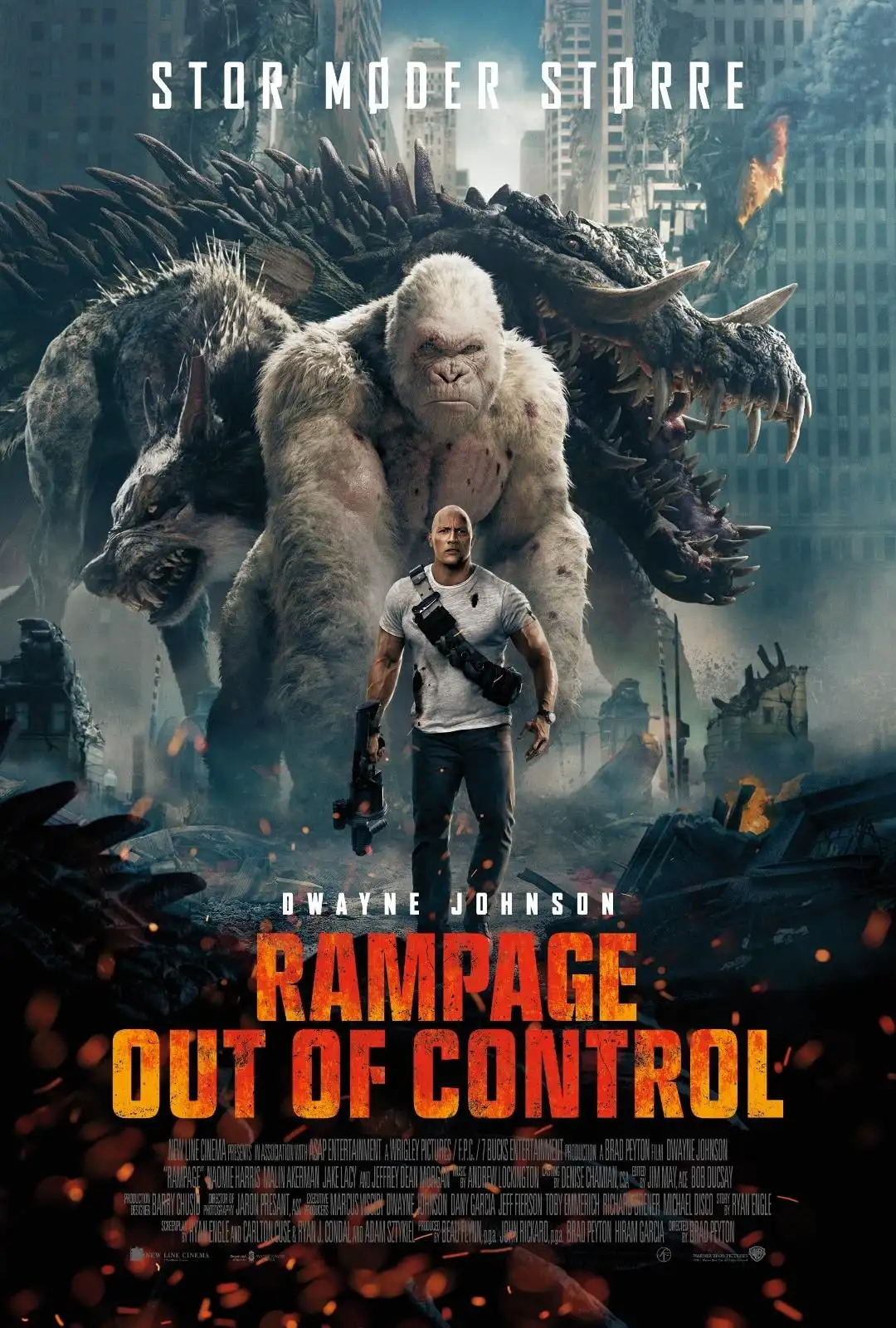 Dwayne Johnson Movie Rampage (2018) Silk Poster custom Home Decorative Wall Painting