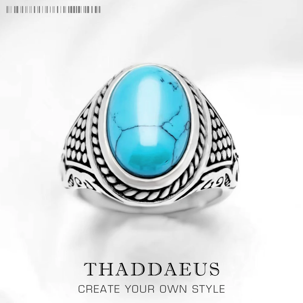

Personal Lucky Ring Oval Blue,Ethnic Fine Jewerly For Women Men Autumn Energetic Gift In 925 Sterling Silver