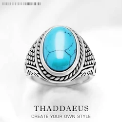 Personal Lucky Ring Oval Blue,Ethnic Fine Jewerly For Women Men  Autumn Energetic Gift In 925 Sterling Silver