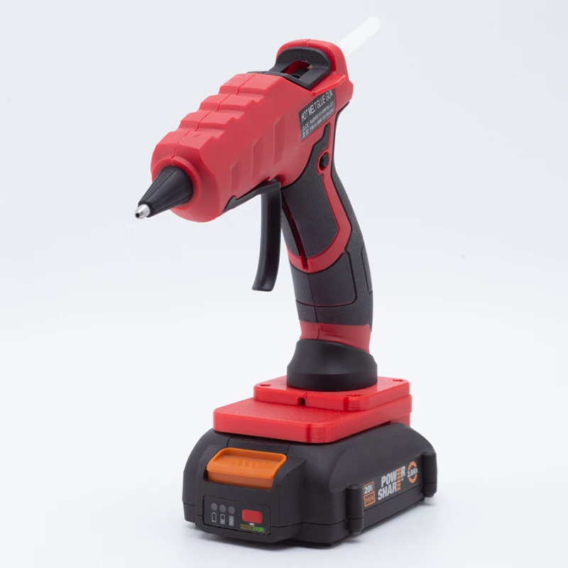 Tool glue gun suitable for WORX 6PIN 18/20V lithium-ion battery hot glue gun with 7MM glue stick（Without Battery）